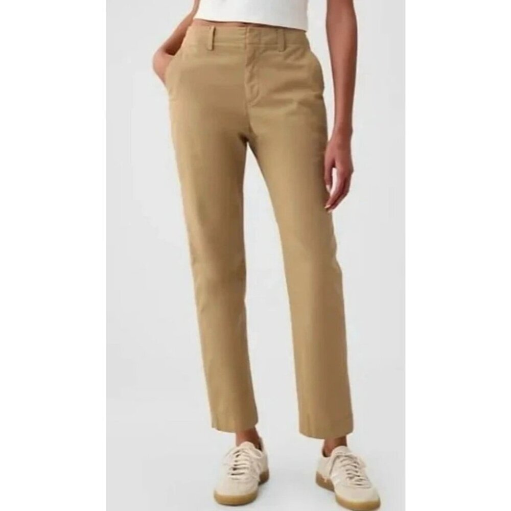 Gap Women's 6 Slim Ankle Pants Chino Tan  M0726 - Picture 3 of 11